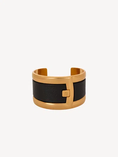 Balmain Anthem Bracelet In Brass And Resin In Black