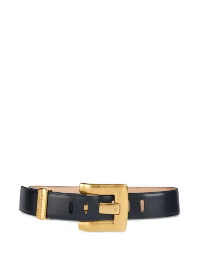 Balmain "anthem" Calfskin Belt 4,5 Cm In Black