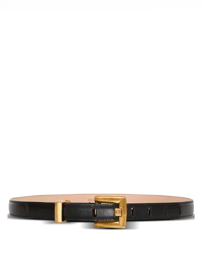 Balmain Anthem Calfskin Leather Belt In Black