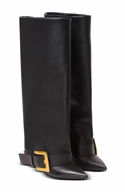 Balmain Anthem Calfskin Leather Boots In Black