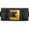 Balmain Anthem Buckle-detail Calfskin-leather Clutch
