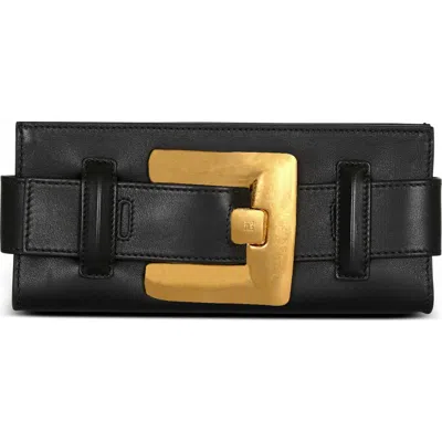 Balmain Anthem Calfskin Leather Clutch