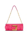 Balmain Anthem Calfskin Leather Clutch In Pink