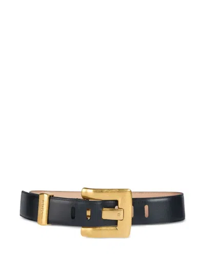 Balmain Anthem Buckle Belt In Black