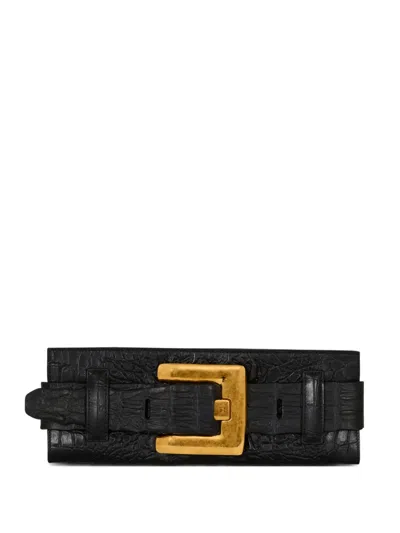 Balmain Anthem Clutch Bag In Black