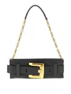 Balmain Anthem Buckle-detail Calfskin-leather Clutch In Black