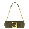 Balmain Khaki Anthem Clutch In Green