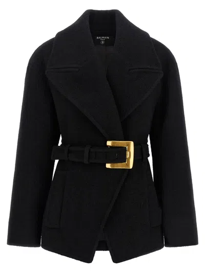 Balmain Anthem Coat In Black