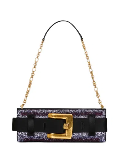 Balmain Anthem Crystal Clutch Bag In Purple