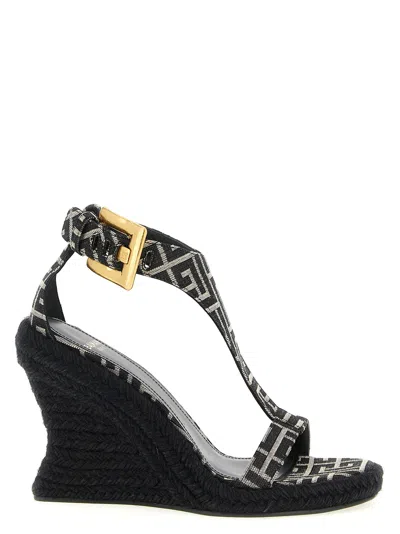 Balmain Anthem Espadrille Wedge In Black