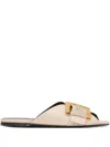 Balmain Flache Anthem Sandalen In Neutral