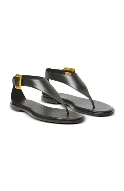 Balmain Anthem Flat Toe-post Sandals In Black