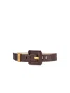 Balmain Anthem Large Smooth Leather Belt In Brown