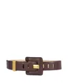 Balmain Anthem Large Smooth Leather Belt In Brown