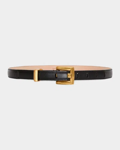 Balmain Anthem Leather Belt In Black