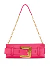Balmain Anthem Calfskin Leather Clutch In Pink