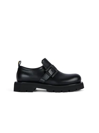 Balmain Anthem Loafers In Glazed Leather In Animal Print