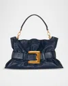 Balmain Anthem Medium Buckle Shoulder Bag In Calfskin