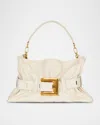 Balmain Anthem Medium Buckle Shoulder Bag In Calfskin In Multi