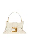 Balmain Anthem Medium Buckle Shoulder Bag In Calfskin