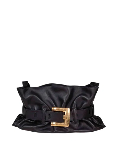 Balmain Anthem Medium Handbag In Black