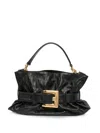 Balmain Anthem Medium Leather Tote In Black