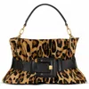 Balmain Anthem Medium Ponyskin-style Leopard Print Bag In Brown