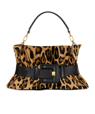 Balmain Anthem Medium Ponyskin-style Leopard Print Bag In Animal Print