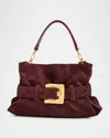 Balmain Anthem Medium Shoulder Bag In Suede