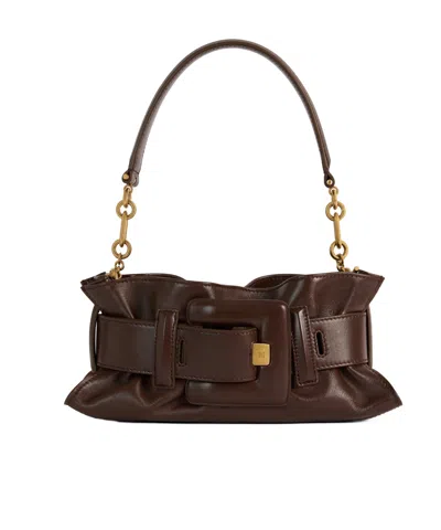 Balmain Anthem Mini Bag In Smooth Leather In Animal Print