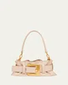 Balmain Anthem Mini Buckle Shoulder Bag In Calfskin Leather In 0au Nude