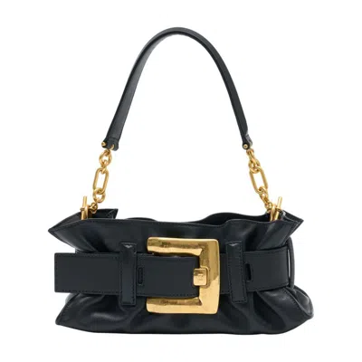 Balmain Anthem Mini Shoulder Bag In Black