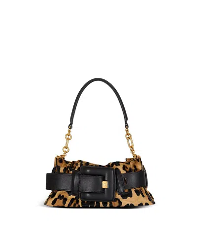 Balmain Anthem Ponyskin-style Leopard Print Bag In Brown