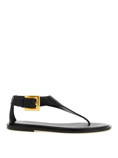 Balmain Anthem Sandals In Black