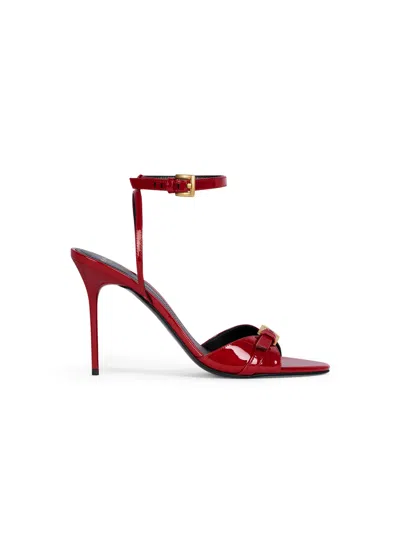 Balmain Anthem Sandals In Smooth Calfskin Leather In Animal Print