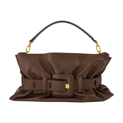 Balmain Anthem Shoulder Bag In Brown