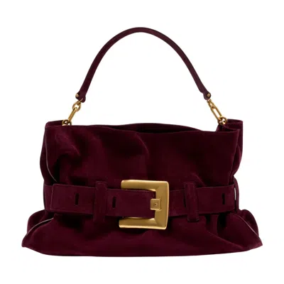Balmain Anthem Shoulder Bag In Burgundy