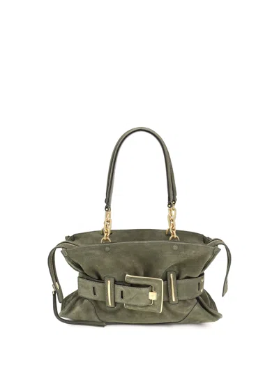 Balmain Anthem Shoulder Bag In Green