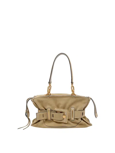 Balmain Anthem Shoulder Bag In Sand