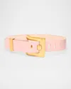 Balmain Anthem Smooth Leather Belt In Orange