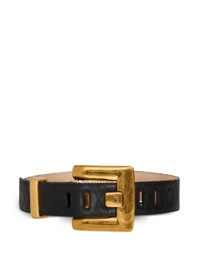 Balmain Anthem Smooth Leather Belt In Multi