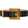 Balmain Anthem Smooth Leather Belt In Black