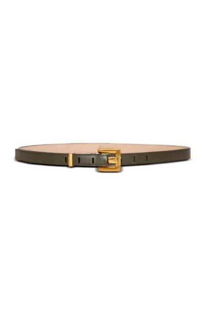 Balmain Anthem Smooth Leather Belt In Green