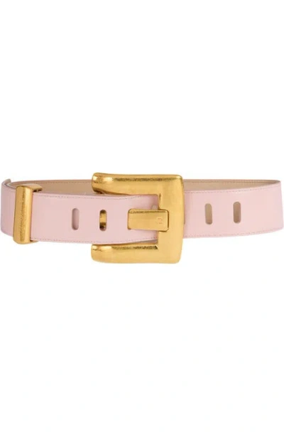 Balmain Anthem Smooth Leather Belt In Pink