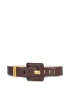 Balmain Anthem Large Smooth Leather Belt In Brown