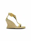 Balmain Anthem Wedge Espadrilles In Suede In Nude