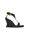 Balmain Anthem Wedge Lambskin Espadrilles In Black