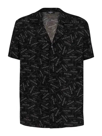 BALMAIN AO LABEL SS PYJAMA SHIRT BLACK/WHITE