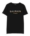 Balmain Logo-patch Cotton T-shirt In Black