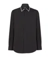 Balmain Crystal-embellished Collar Shirt In Black